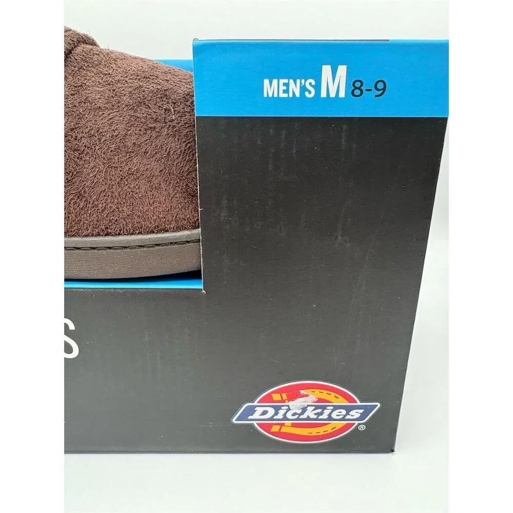 Dickies Men's Brown Plaid Slippers Size M (8-9) Memory Foam Cushion‎
